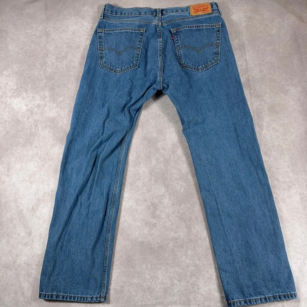 Levi's‎ 505 Regular Fit Straight Leg Denim Jeans W36 L32 Medium Wash Blue